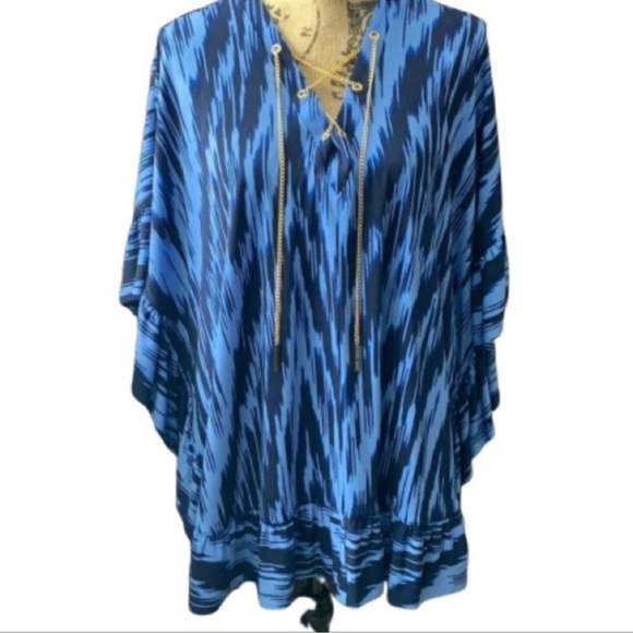 Michael Kors Tops - Michael Kors Blue and Black Tunic Top final markdown